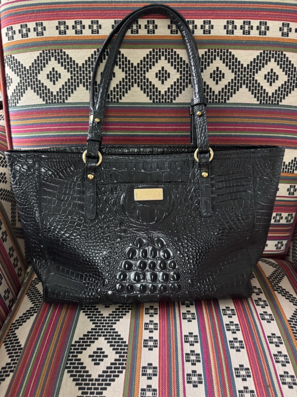 Brahmin The Medium Asher Tote Black 16.5”W X 9.5" H - Picture 2 of 11